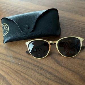 Erika Metal Matte Gold Ray-Ban Polarized Sunglasses